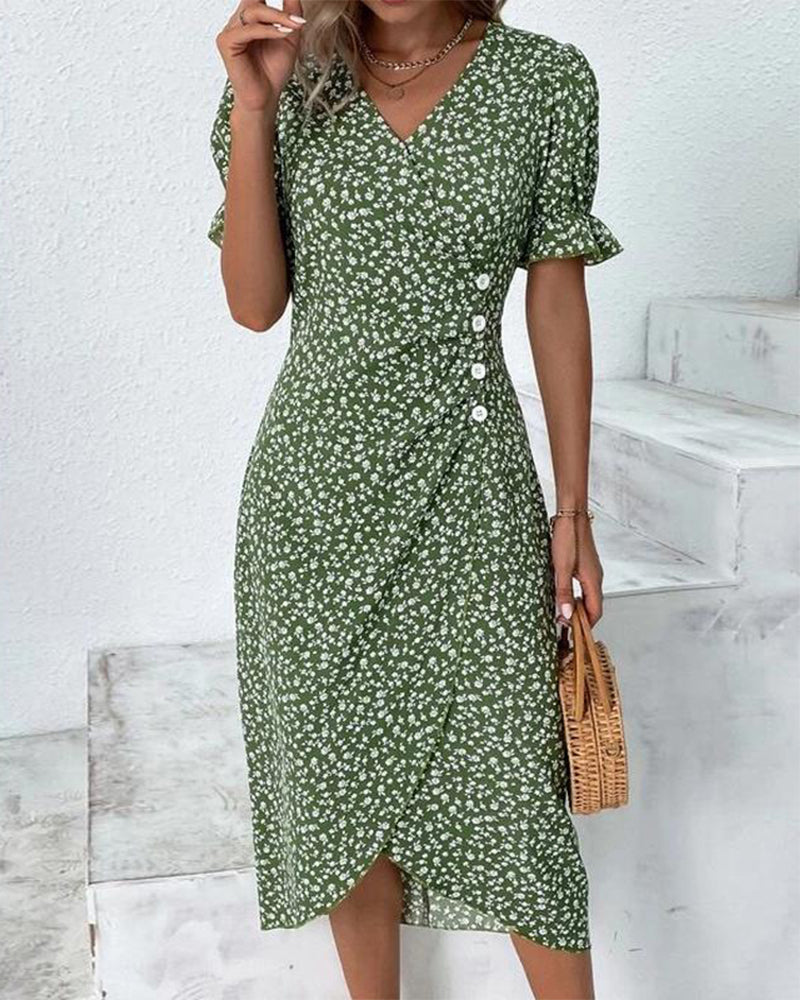 Ellaine | Floral Button-Front Dress