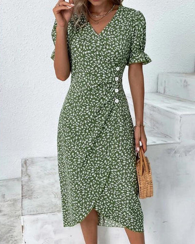 Ellaine | Floral Button-Front Dress