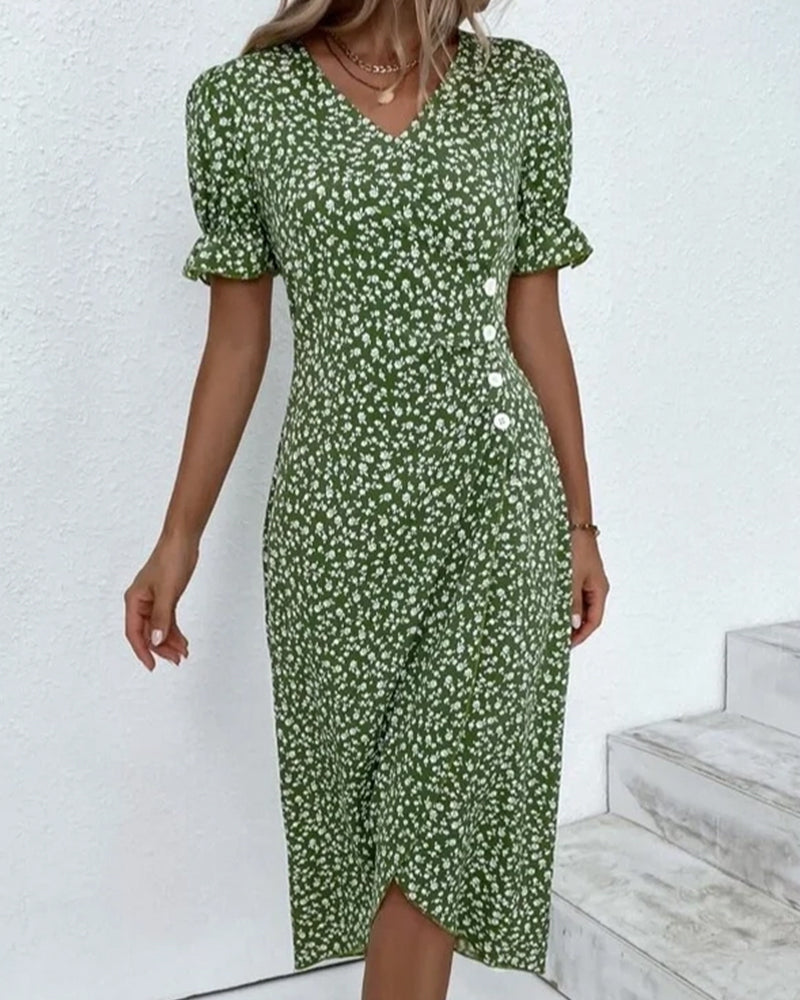 Ellaine | Floral Button-Front Dress