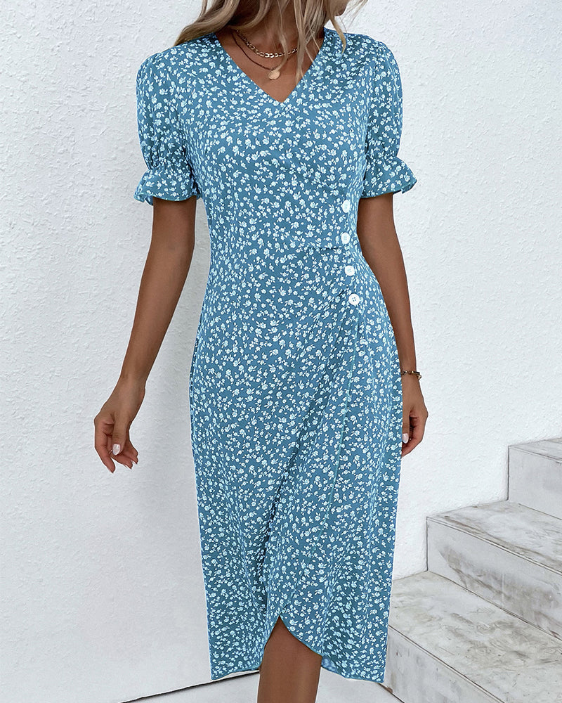 Ellaine | Floral Button-Front Dress