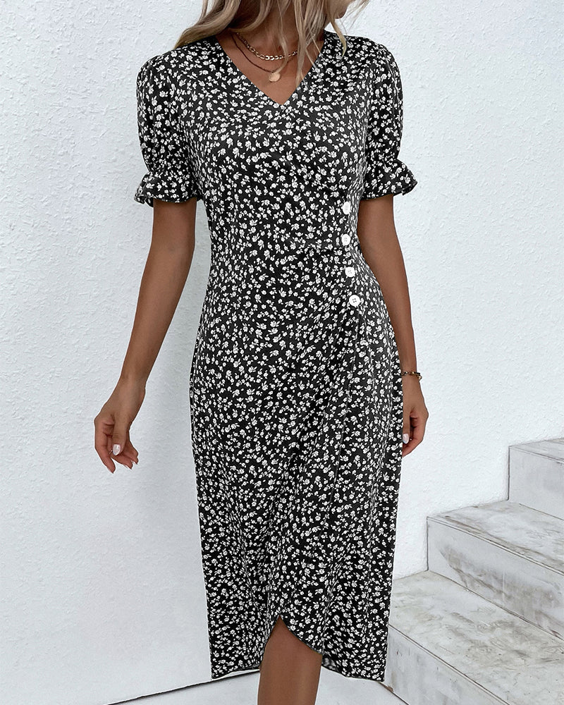 Ellaine | Floral Button-Front Dress