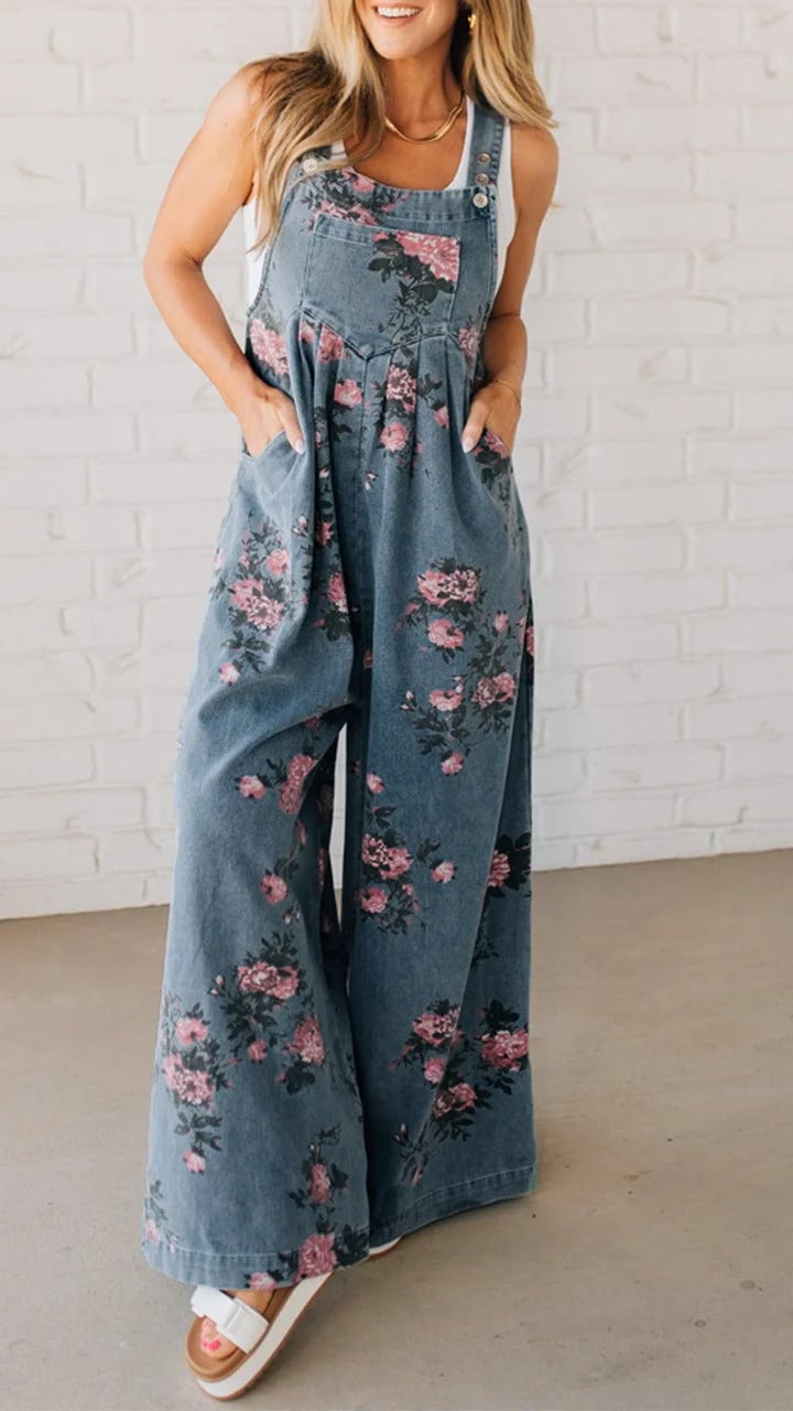 Daphne | Printed Summer Dungarees