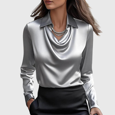 Sylvie | Luxe Pleated Shine Blouse