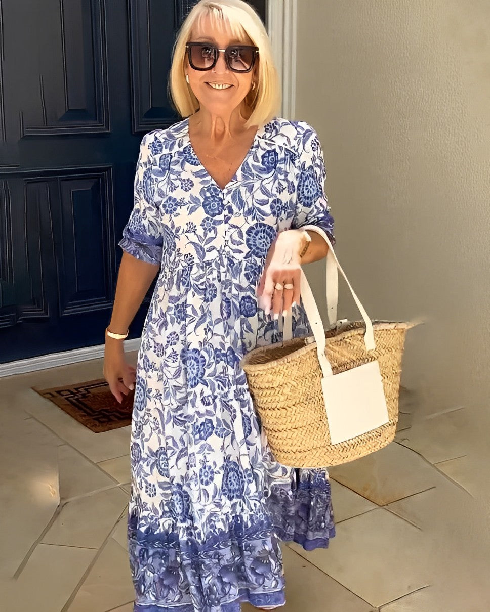 Keisha | V-Neck Floral Print Dress