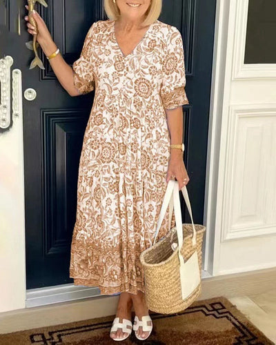 Keisha | V-Neck Floral Print Dress
