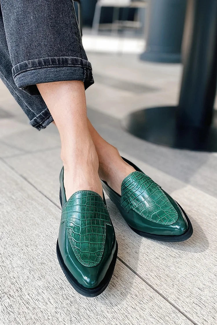 Anita | Patchwork loafers with pointed toe