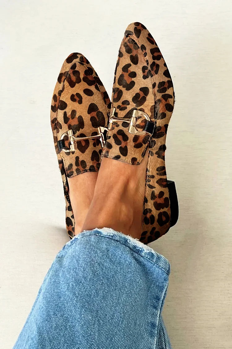 Bianca | Printed loafers with metallic buckle
