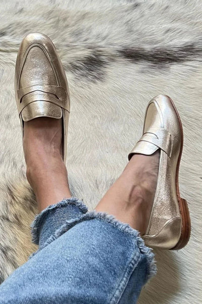 Danielle | Patchwork loafers with round toe and small heel