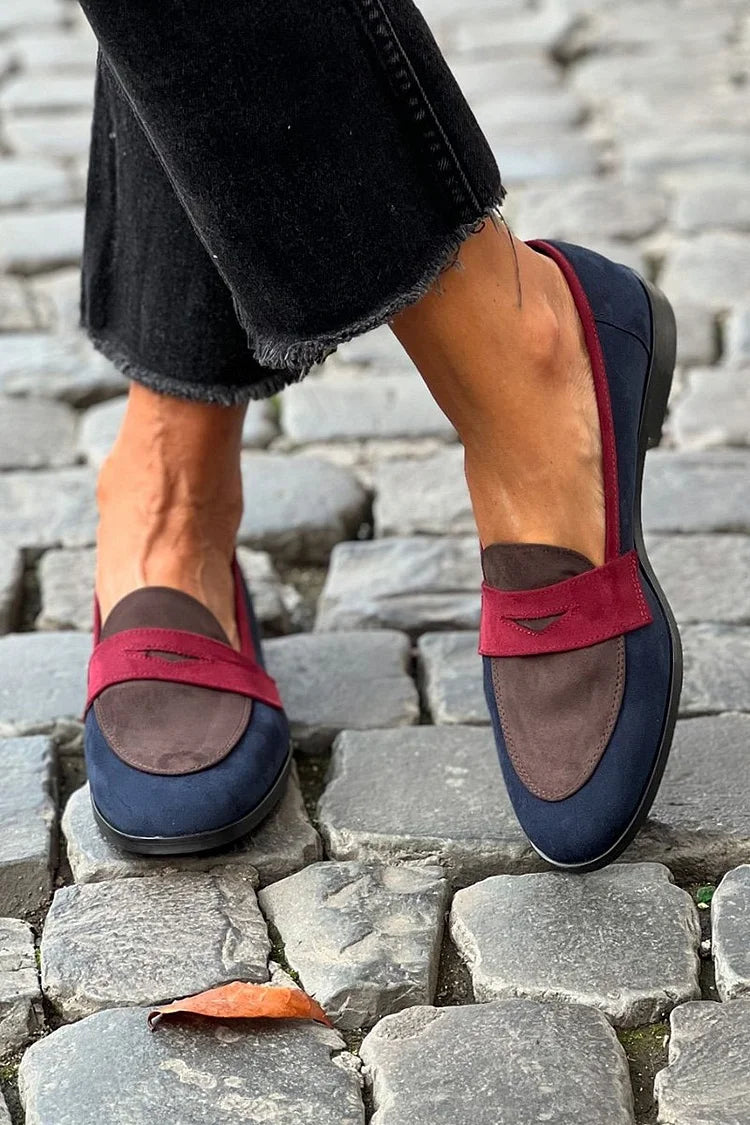Esther | Elegant Round-Toe Loafers with Small Heel
