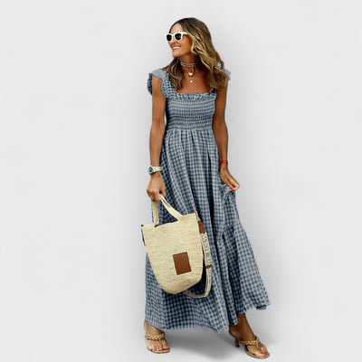 Claire | Smocked Gingham Maxi Dress