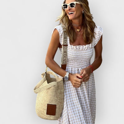 Claire | Smocked Gingham Maxi Dress