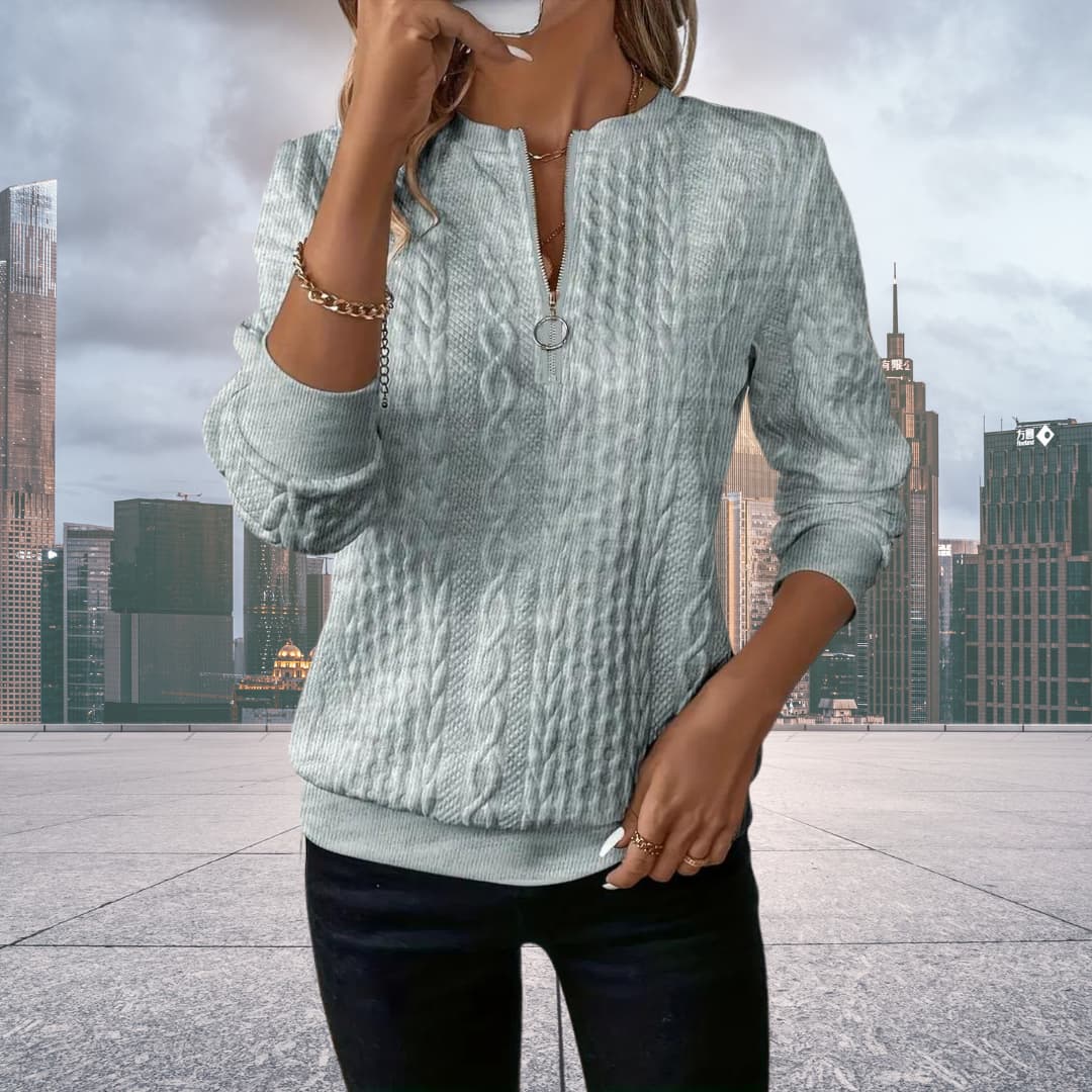 Silvia | Zip-Neck Knitted Sweater