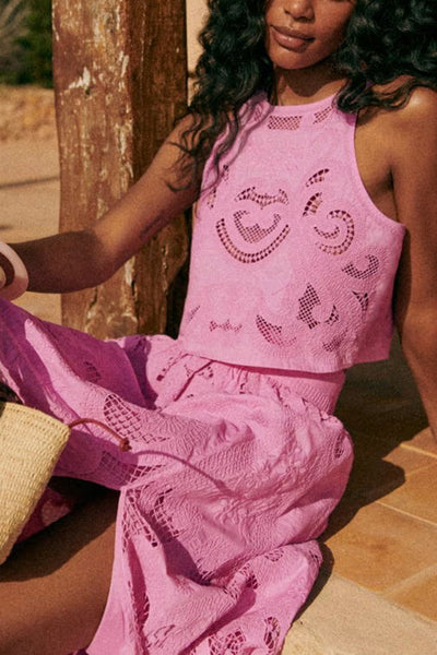 Lourena | Summer Lace Set with High-Waisted Skirt
