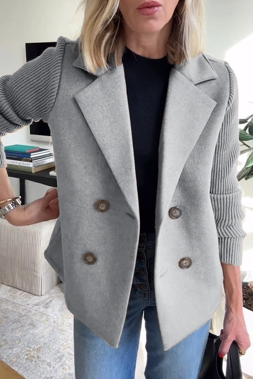 Sorelle™ | Elegant Knit-Sleeve Jacket