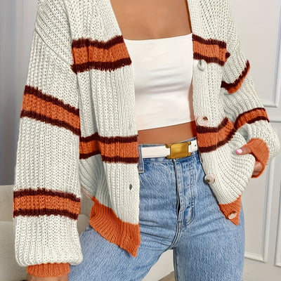 FAYE | CHUNKY STRIPE KNIT CARDIGAN