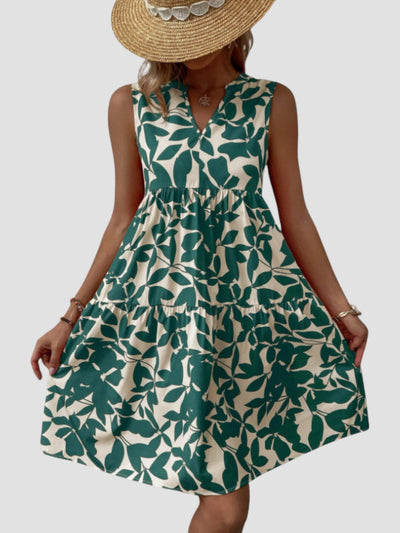 Séraphine | Sleeveless Leaf-Print Dress