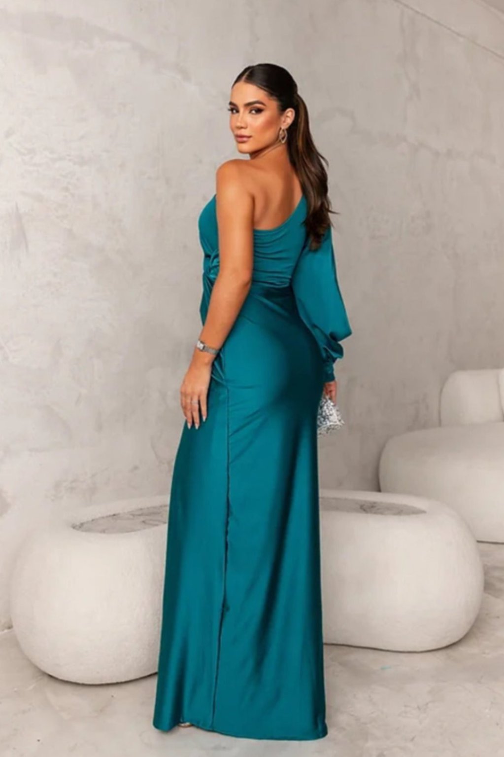 Valeria | Asymmetrical Satin Dress