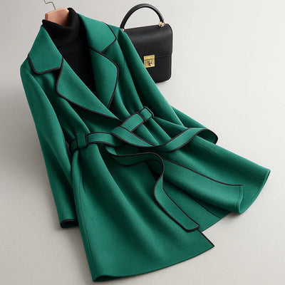 Mariviannea | Elegant Belted Collar Coat