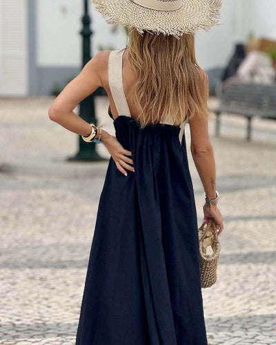 SIENNA | Elegant Dress with Backless Design and Trendy Crossed Neckline