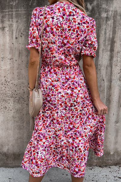 Georgia - Long Floral Dress with V-Neck