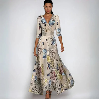 Allegra | Long Floral Wrap Dress
