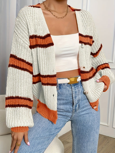 FAYE | CHUNKY STRIPE KNIT CARDIGAN