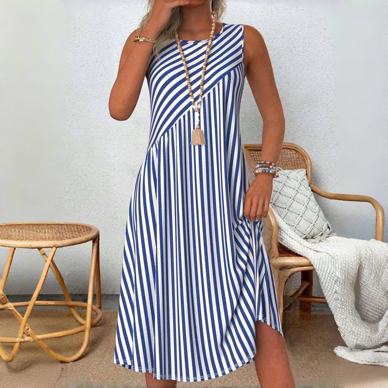 Emeely | Sleeveless Summer Striped Dress