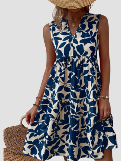 Séraphine | Sleeveless Leaf-Print Dress