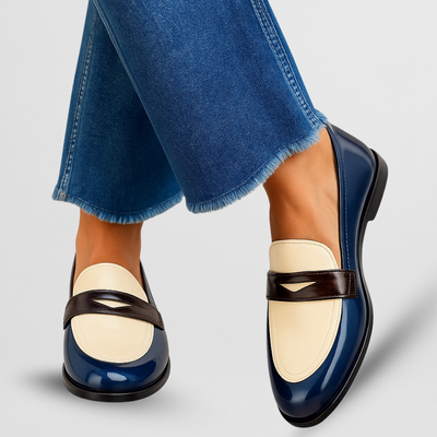 Elegant Slip-Ons in Two-Tone Design