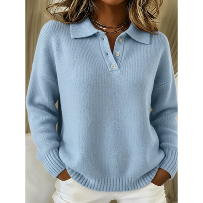 Clara | Soft Knit Polo Sweater