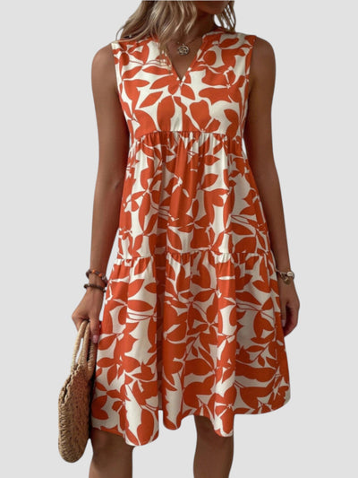 Séraphine | Sleeveless Leaf-Print Dress