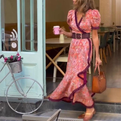 Tosia | Elegant Long Dress with Puff Sleeves
