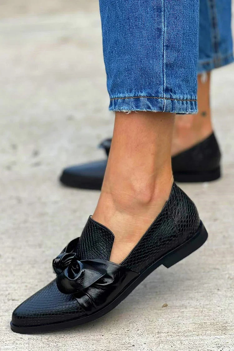 Carine | Elegant Moccasins with Snake Skin Effect Print