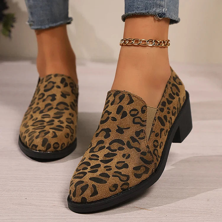 Angélique | Round Toe Loafers with Wide Heel