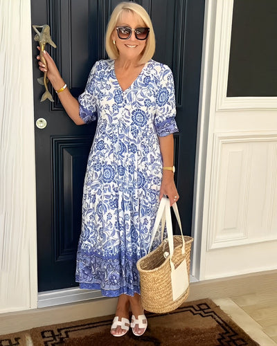 Keisha | V-Neck Floral Print Dress