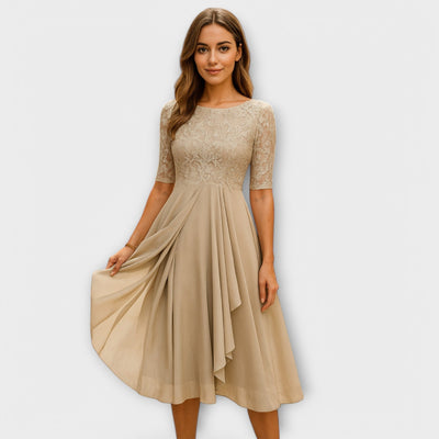 Martyna – Long Dress with Open Back and Natural Style