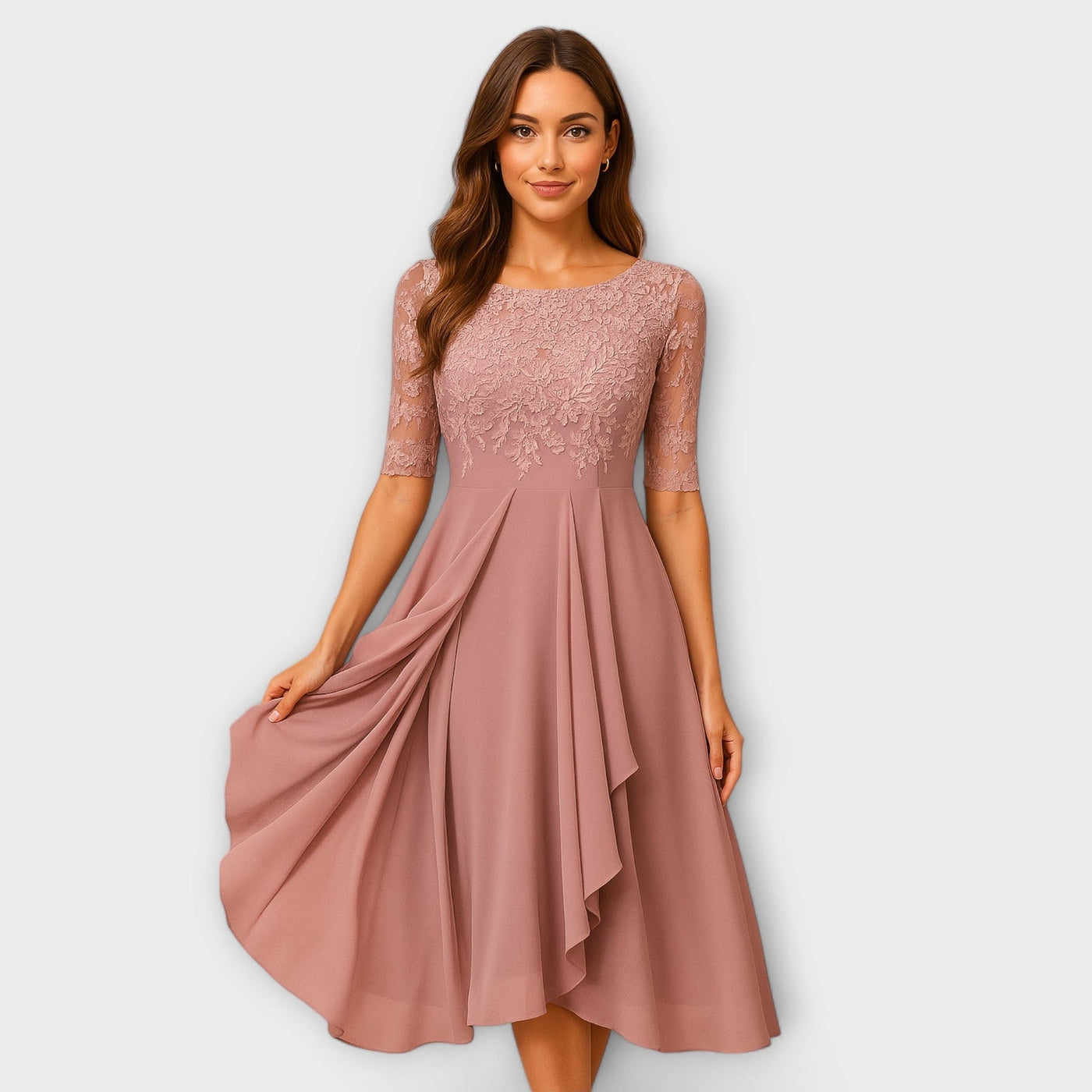 Martyna – Long Dress with Open Back and Natural Style