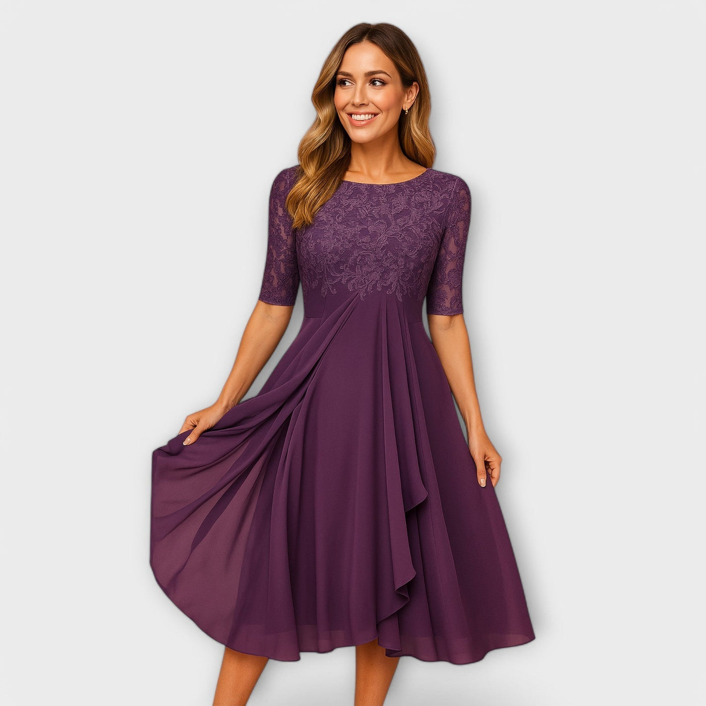 Martyna – Long Dress with Open Back and Natural Style