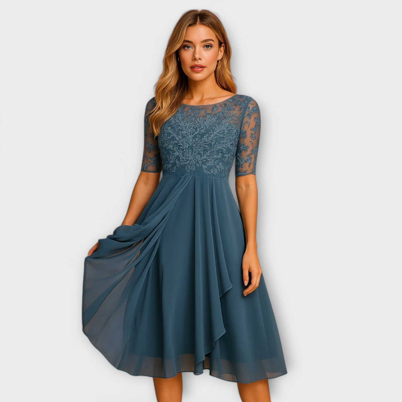 Martyna – Long Dress with Open Back and Natural Style