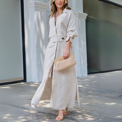 Adelaine | Elegant Maxi Dress with V-Neck