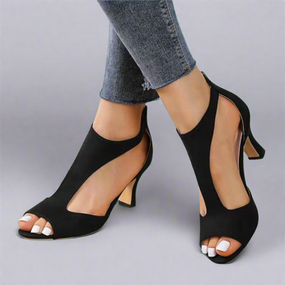 GRAZIA | HEEL SANDAL WITH CURVED CUT