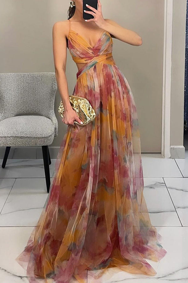 Elena | Elegant Long Dress with Floral Print