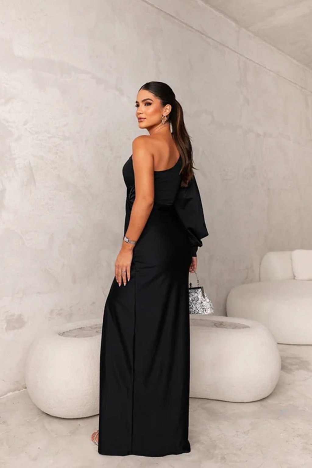 Valeria | Asymmetrical Satin Dress