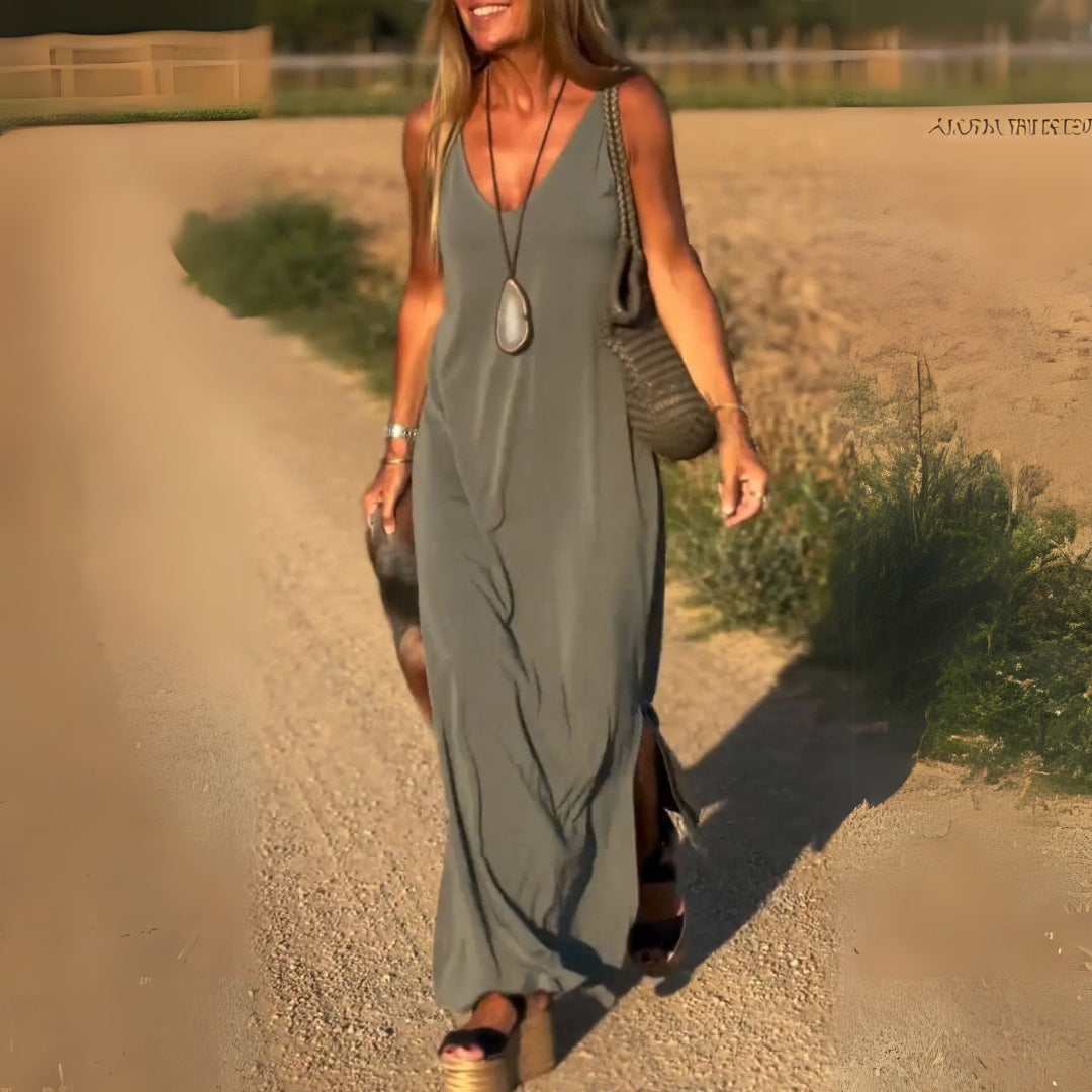 Élyse | Elegant Sleeveless Maxi Dress with V-Neck