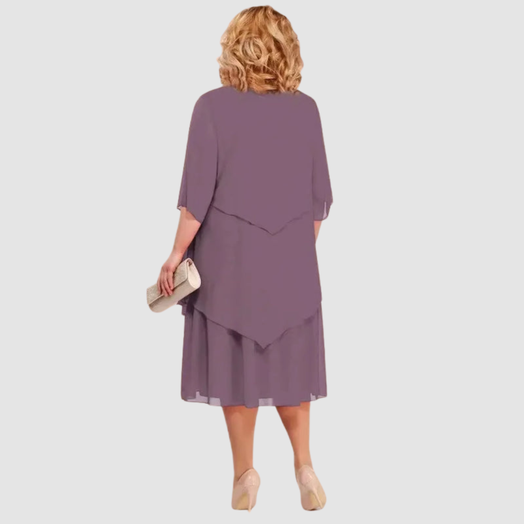 Elene | Comfortable Elegant Chiffon Midi Dress