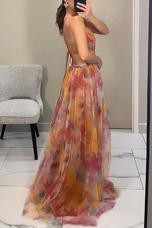Elena | Elegant Long Dress with Floral Print