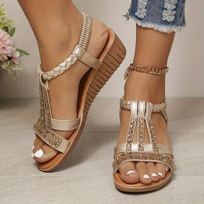 Elara™ Crystal Braided Sandals