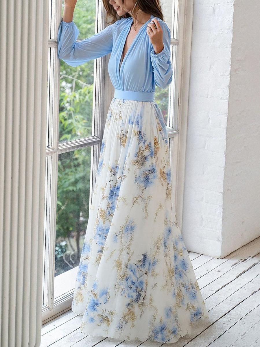 Elena™ | Long Floral Print Dress