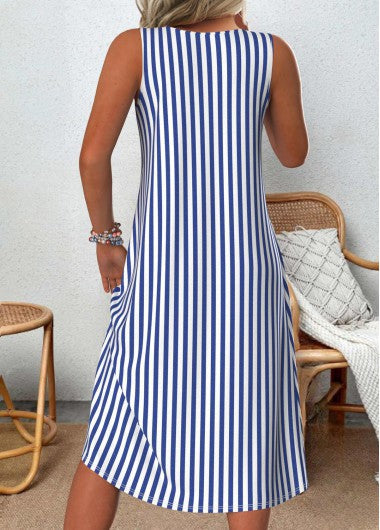 Emeely | Sleeveless Summer Striped Dress