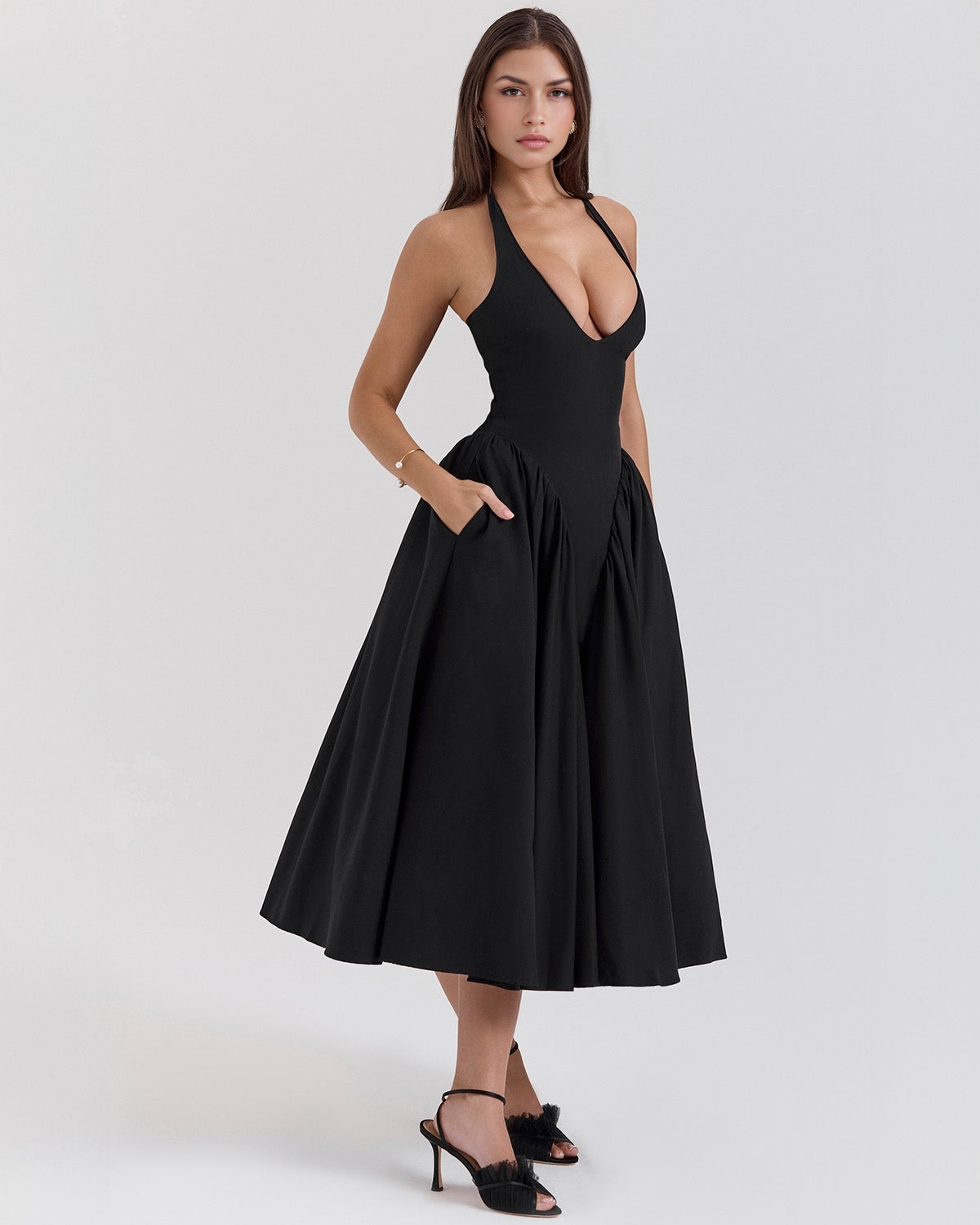 Monroe – Red Midi Dress with Iconic Style